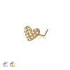 MULTI CZ HEART 316L SURGICAL STEEL L-SHAPE NOSE RING